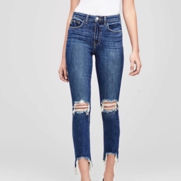 L'AGENCE Denim - L’AGENCE ABIGAIL FRENCH SLIM RIPPED SKINNY JEANS SIZE 28